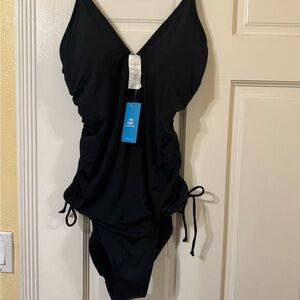 Cupshe Elegant Black One-Piece Swimsuit Size Large NWT